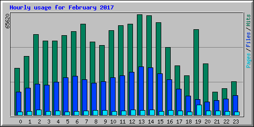 Hourly usage for February 2017